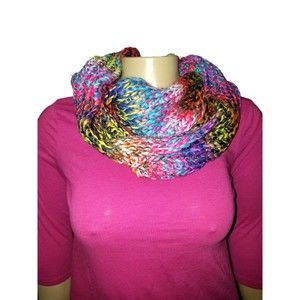 Cejon Twisted Rainbow Multi Bright Cowl Infinity Scarf NWT